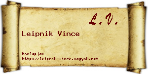 Leipnik Vince névjegykártya